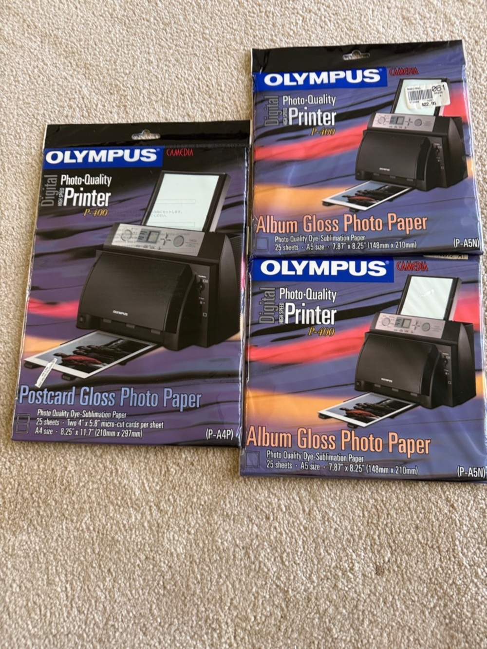 Olympus Gloss Photo Paper Packs in Blue, Black, Purple